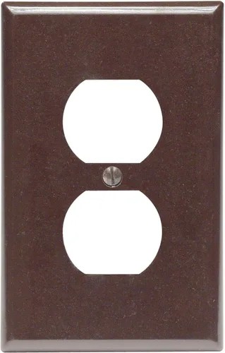 Vista 4 de Leviton Placa de pared para receptáculo dúplex de 1 banda, tamaño medio, termoestable, montaje para dispositivo, 80503-W, color blanco
