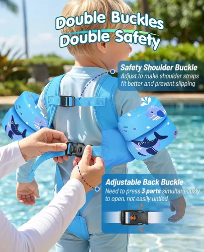 Vista 4 de HeySplash Toddler Swim Vest Fits 13-20-30-50-66 Lbs with Adjustable Strap