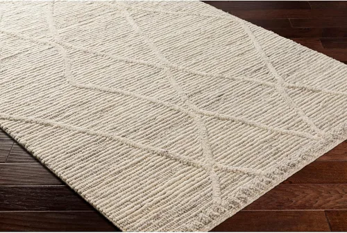 Vista 7 de Surya Manisa MNS-2307 Alfombra texturizada tejida a mano, 2 x 3 pies, crema/negro