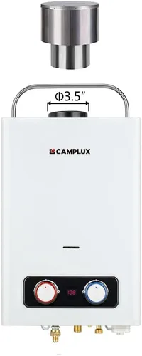 Vista 3 de CAMPLUX - Tapa de lluvia de 3.54 pulgadas para calentador de agua sin tanque BD158 BW158, tapa de acero inoxidable a prueba de lluvia y viento