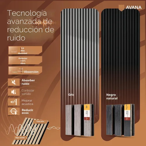 Vista 9 de Paquete de Muestras de Color de Paneles de Pared Acústicos Avana - Paneles de Madera Premium para Decoración de Paredes - Insonorización