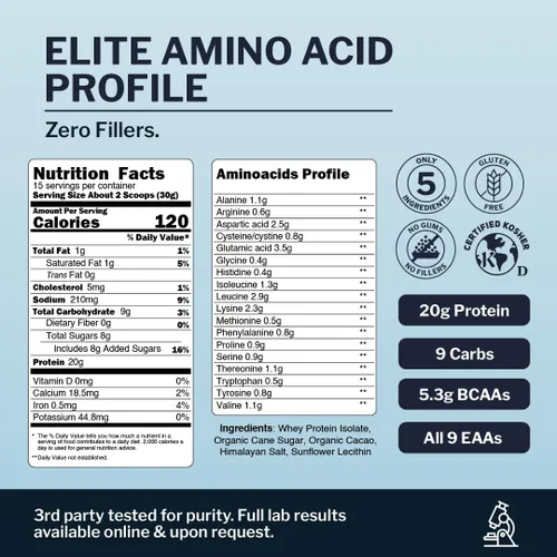 Vista 2 de Proteína de suero de chocolate en polvo, aislado de suero alimentado con pasto + cacao orgánico + azúcar real + sal del Himalaya, delicioso sabor