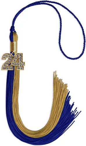Vista 162 de Endea Graduation Borla de doble color con dije dorado (negro/oro brillante, 2022)