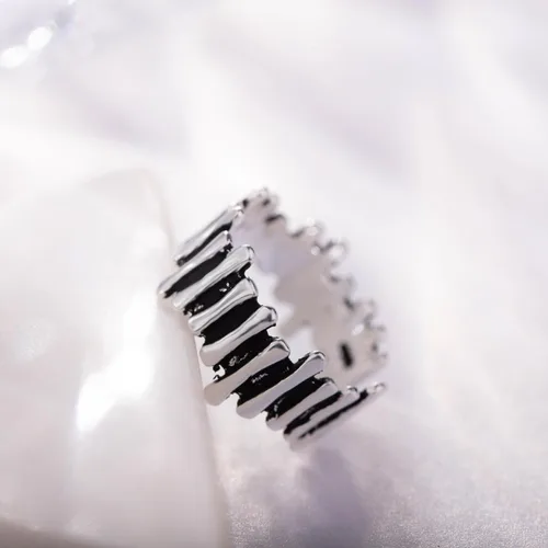 Vista 151 de Anillo de plata de ley 925, minimalista, ajustable, hecho a mano, para mujeres y niñas