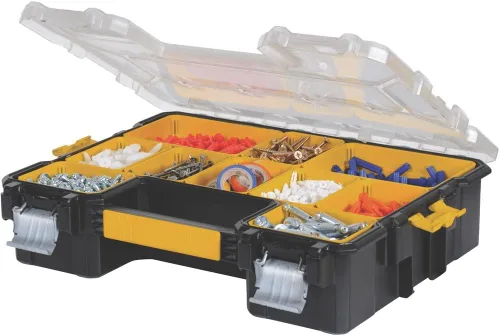 Vista 10 de DEWALT Organizador de piezas pequeñas, caja de almacenamiento de hardware con separadores extraíbles, 10 compartimentos (DWST14825) (Paquete de 3)