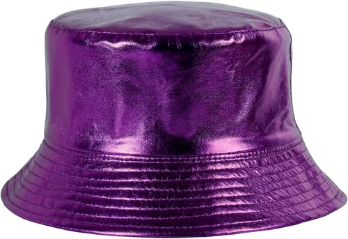 Vista 13 de MILAKOO Rock Metallic Bucket Hat Gorra reversible Unisex pescador ala ancha Rock Punk Hippie Sombrero