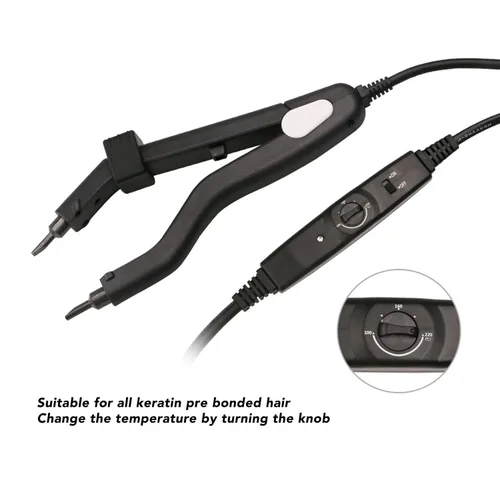 Vista 3 de Sonew Fusion - Herramienta de extensiones de cabello, varita profesional de conexión de hierro térmico para extensiones de cabello, 100-240 V