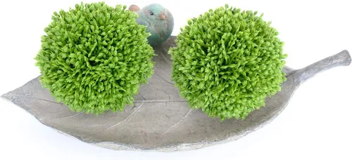 Vista 6 de Bolas de boj de 3.5 pulgadas, bolas de vegetación artificial, decorativas, relleno de cuenco, juego de 3 bolas de musgo decorativas