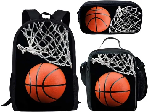 Vista 107 de HUGS IDEA Juego de 3 bolsas escolares con aislamiento térmico para el almuerzo, estuche para lápices