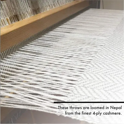 Vista 4 de Cashmere Boutique: Manta individual de cachemira 100% pura en 4 capas (color: gris medio, tamaño: 60 "x 90") - Tamaño individual Pure Cashmere Luxury