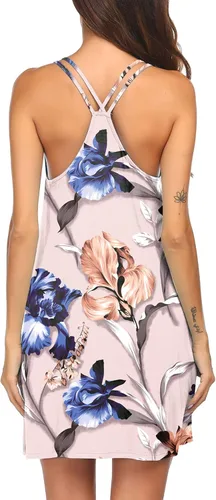 Vista 3 de Ekouaer - Camisón para mujer, sin mangas, pijamas, camisón corto, batas casuales