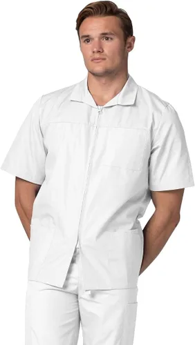 Vista 4 de Adar Universal Scrubs - Chaqueta de manga corta con cremallera para hombre