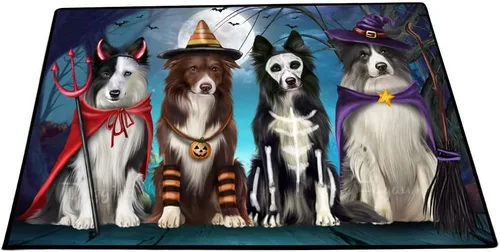 Vista 24 de Doggie of the Day Border Collie Dogs Floor Mat - 4th of July Independence Day - Best Dog Doormat - Protector Decor - Unique Portrait Art - Premium