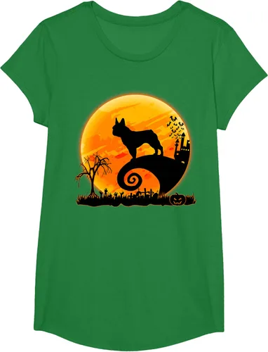 Vista 87 de Camiseta divertida de disfraz de Halloween para perro y luna de Bulldog francés, Negro, S