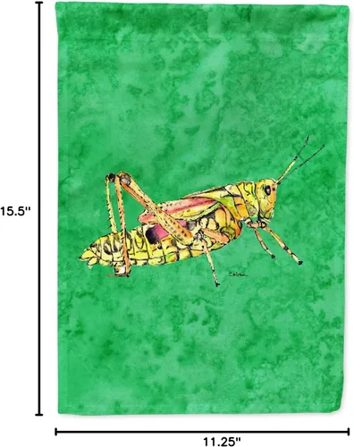 Vista 8 de Caroline's Treasures 8849GF Bandera de saltamontes en verde para buzón, bandera decorativa para patio exterior, patio, obras de arte de patio