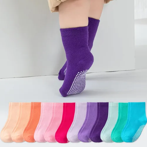 Vista 40 de Calcetines tobilleros antideslizantes para bebé, paquete de 12 para niños y niñas, calcetines de algodón para bebés Animal1