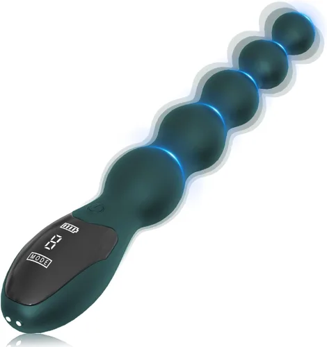Vista 6 de Vibrador vibrador de cuentas anales para hombres y mujeres, vibrador anal, juguetes sexuales anales con pantalla digital LED