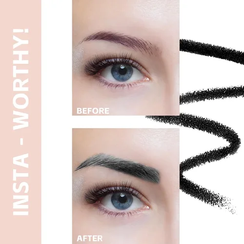 Vista 3 de Lápiz de cejas – Lápiz de cejas impermeable para maquillaje con punta triangular, cepillo de cejas de doble cara, punta fina, relleno de cejas que