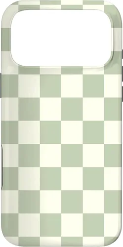 Vista 22 de Funda clásica Checkered Checker Checkerboard Light Sage Green para iPhone 17