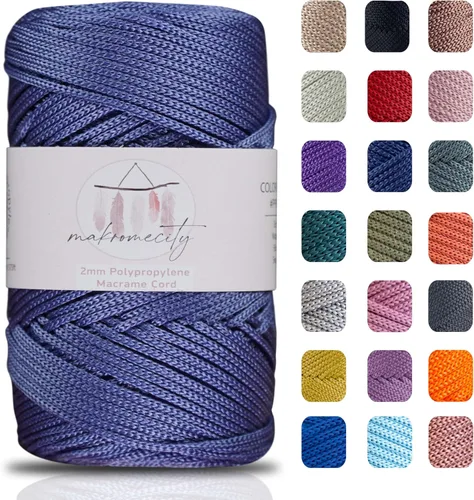 Vista 61 de Makromecity, Cordón de macramé de poliéster de 2 mm x 250 yardas (750 pies) Cordón de macramé de 2 mm de polipropileno para arte y manualidades