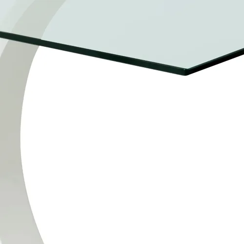 Vista 7 de Mesa de cristal de estilo moderno, elegante diseño transparente, base de soporte, sólida, materiales seleccionados hechos de muebles de moda