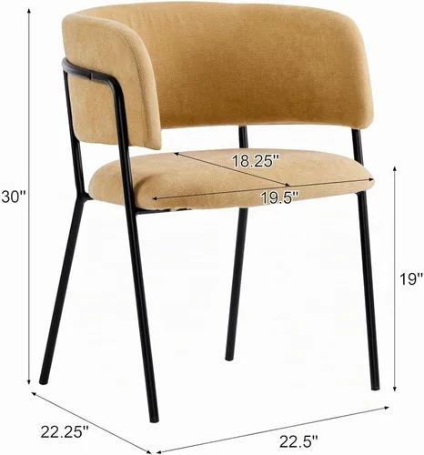 Vista 4 de Christopher Knight Home Juego de 2 sillas de comedor Nest, silla de cocina tapizada, silla de comedor con respaldo curvo, silla de comedor con marco