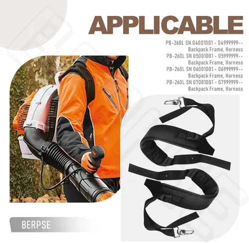Vista 4 de Correas de soplador de mochila/arnés de soplador compatible con ecosopladores PB-260 PB260L PB261L PB-403 PB-403H PB413 PB-460 PB-601 sustituye a