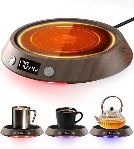 Vista 7 de Kepwam Calentador de Taza de Café – Calentador de Café Eléctrico de 55W para Escritorio, 3 Configuraciones de Temperatura y Temporizador de 2-9