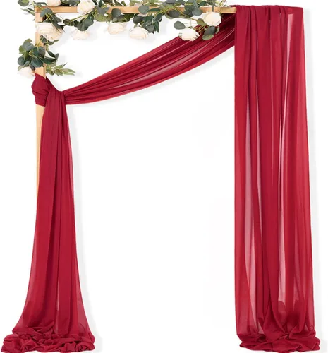 Vista 48 de MLMC 1 panel de tela para arco de boda azul bebé, 29 x 20 pies, cortinas de gasa extralargas transparentes de 6.6 yardas, paneles de cortinas