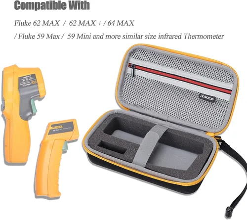 Vista 3 de RLSOCO Funda rígida para termómetro infrarrojo Fluke 62 Max/62 Max+/59 Max+/59 Mini/59 Max/64 Max/ST20 Max/PerfectPrime IR0001 (solo funda)