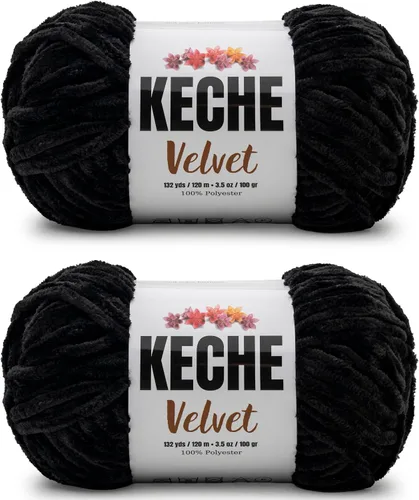 Vista 53 de Keche Hilo para ganchillo, hilo de terciopelo, chenilla suave, manta de bebé voluminosa amigurumi Yarn 3.53 oz (132 yardas) - Arona