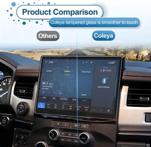 Vista 6 de Protector de pantalla Expedition 2022 2023 2024 para Ford Expedition (XL STX/XLT/Limited/Timberline) Pantalla táctil SYNC4 de 12 pulgadas, vidrio