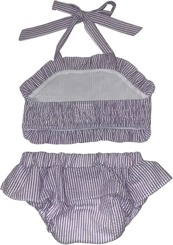 Vista 2 de KRISTIN LYNN KIDS Traje de baño de bikini de sirsaca morado de 2 piezas para niñas - Traje de baño, traje de baño, monogramable