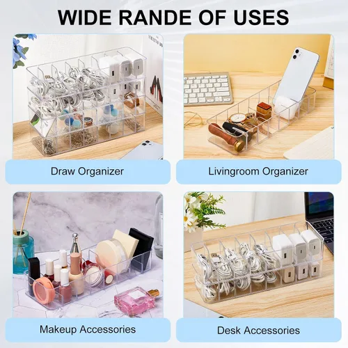 Vista 7 de Tatuo 1 Pieza Organizador de Cables con 10 Amarres de Alambre, Caja de Almacenamiento de Cables de Plástico Caja para Cargador Organizador