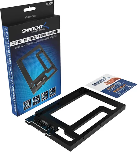 Vista 8 de SABRENT Kit de montaje de convertidor de bahía SATA de 3.5" SSD y SATA a sobremesa (BK-PCBS)
