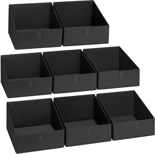Vista 16 de DIMJ Contenedores de almacenamiento trapezoidales para ropa, 4 paquetes organizadores de armario y cestas de almacenamiento, cestas plegables