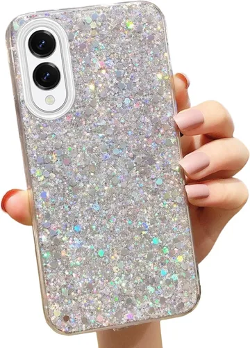 Vista 16 de YTanazing Funda para Samsung Galaxy S24 FE con purpurina, bonita funda con diamantes brillantes para mujeres y niñas, fundas de goma delgada a