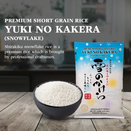 Vista 2 de Shirakiku Yuki No Kakera - Arroz seco de grano corto Arroz de sushi con copos de nieve dulce suave y esponjoso California Milky Queen - 15