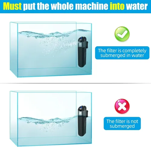 Vista 7 de AQUANEAT Filtro de acuario 5W Bombilla UV Green Water Killer Filtro de bomba sumergible 132 GPH para tanque de peces de 75 galones