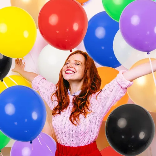 Vista 5 de Globo gigante de 18 pulgadas, fabricado con látex, para cumpleaños, sesiones de fotos, fiestas de carnaval, etc, 18 pulgadas, Variados