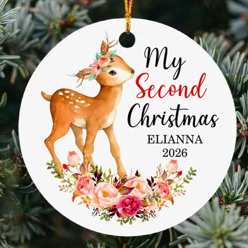 Vista 18 de Recuerdo personalizado para el segundo aniversario del señor y la fecha para pareja, adorno de aniversario de boda, decoración de árbol de Navidad
