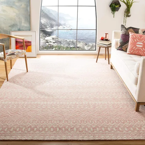 Vista 9 de SAFAVIEH Micro-Loop Collection - Alfombra decorativa de 2 x 3 pies, color aguamarina y marfil, hecha a mano de lana tribal marroquí bohemia, ideal