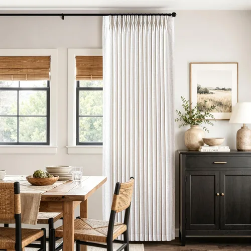 Vista 50 de MIULEE Cortinas de lino gruesas con pinzas plegadas de 96 pulgadas de largo, 2 paneles para sala de estar y dormitorio, cortinas de ventana Natural