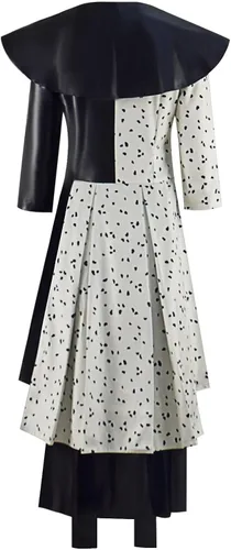 Vista 2 de Disfraz de cruella deville para mujer adulta, disfraz de Cruella dálmata para Halloween