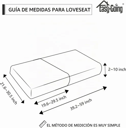 Vista 3 de Easy-Going - Funda de cojín elástica individual para sofá biplaza, sillón, funda de cojín protectora, suave, flexible con parte inferior elástica