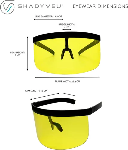 Vista 5 de ShadyVEU Visor Full Face Shield Gafas de sol tintadas de gran tamaño con lente mono UV400