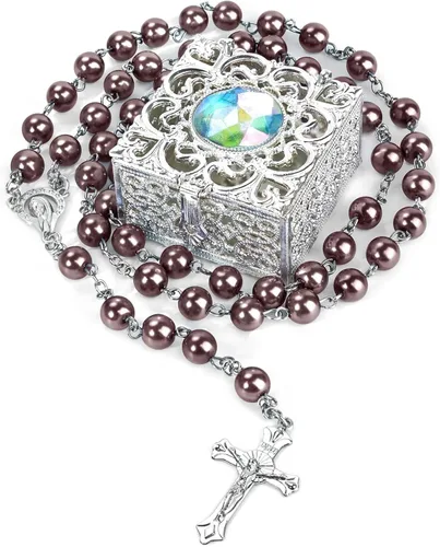 Vista 19 de First Communion Rosarys for Girls and Boys, RosaryBeads Catholic for Men, Women, Rosary Necklace as Gifts for Mother, Grandmother, Elders