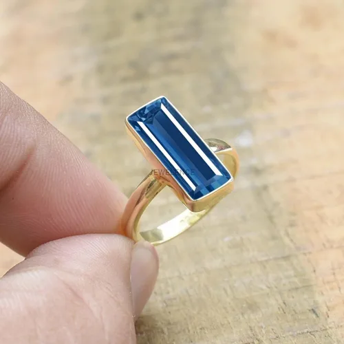 Vista 51 de Anillo de plata de ley maciza superpuesta de oro amarillo de 18 quilates para mujer, anillo de compromiso de plata esterlina, juego de bisel
