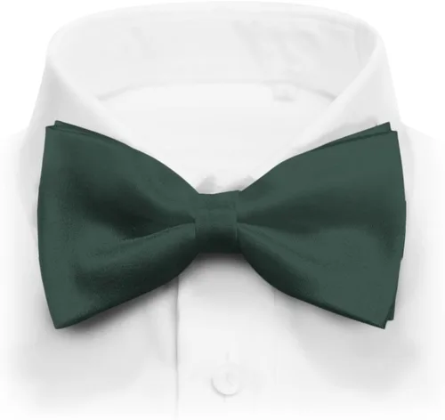 Vista 18 de Pajarita de esmoquin formal de satén preatada clásica para hombre, longitud ajustable, gran variedad de colores disponibles Negro
