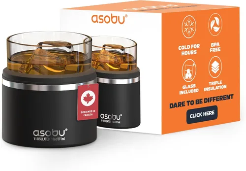 Vista 13 de asobu Vaso de whisky con funda aislada de acero inoxidable, 10.5 onzas (Rosa Aqua)